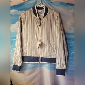 Faherty NWT Mandalay Reversible Bomber Jacket Havana Stripe Tropical Small Women
